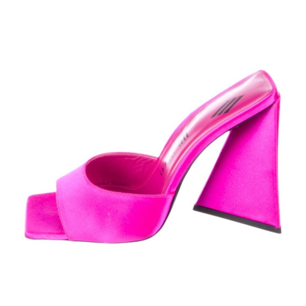 Attico satin slingback pumps